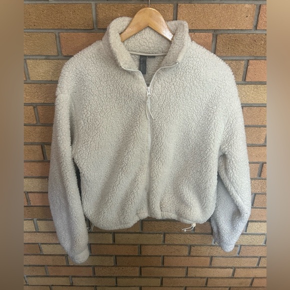 Sweaty Betty Canyon Fleece Zip Up Lily White Full Zip Sherpa US Size 6 - Picture 3 of 8
